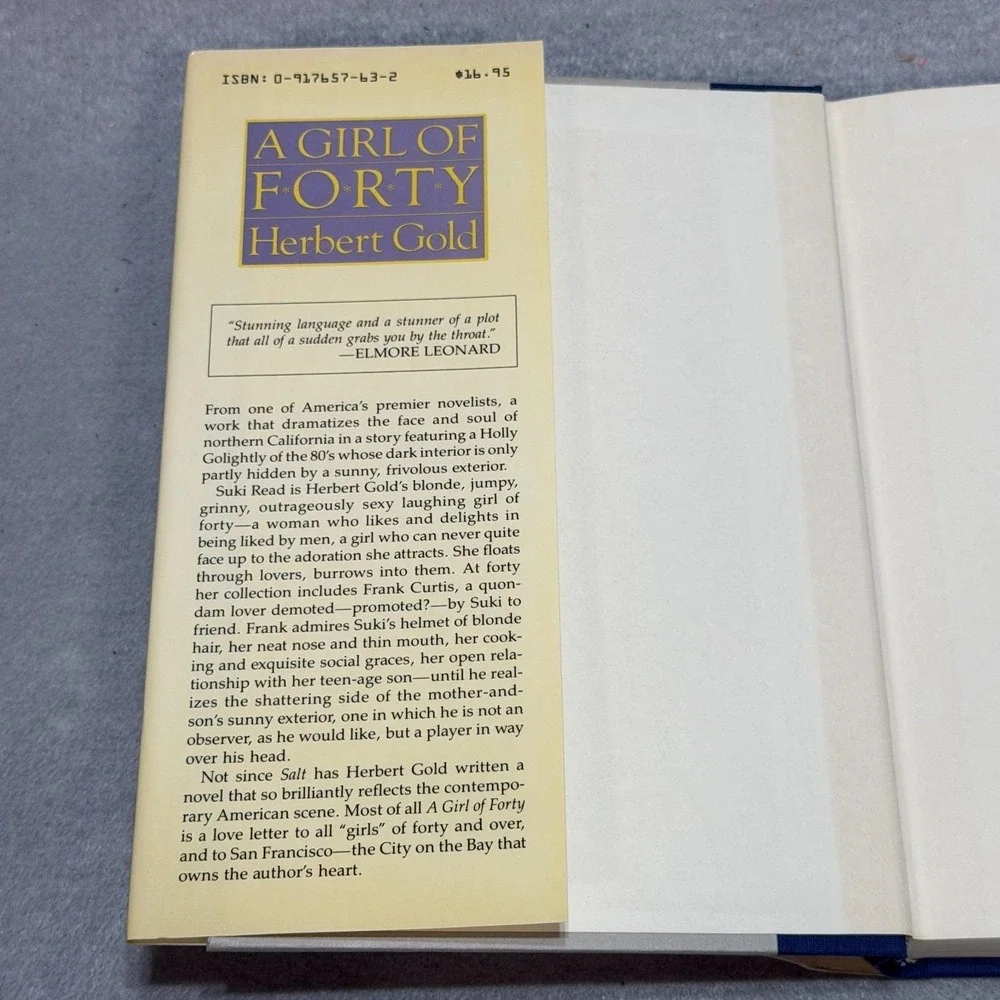 Vintage 1986 A Girl of Forty Herbert Gold Signed HC/DJ San Francisco Backdrop